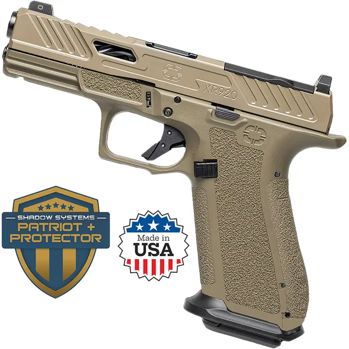 XR920 Elite Slide 9MM 4 inch barrel 17 Round FDE Night Sights with Black Barrel - Shadow Systems