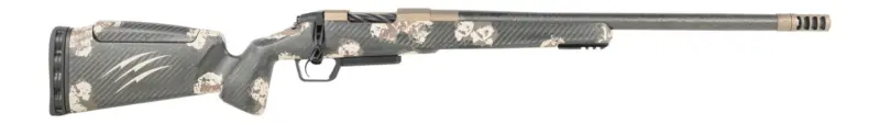 Fierce Firearms CT Rival XP 2.0 300 PRC 20" Carbon Fiber Threaded Barrel, Smoked Bronze Cerakote Titanium Drilled Tapped Receiver, Integral Rail Forend, Desert Shadow Camo Adj Comb Carbon Fiber Sto