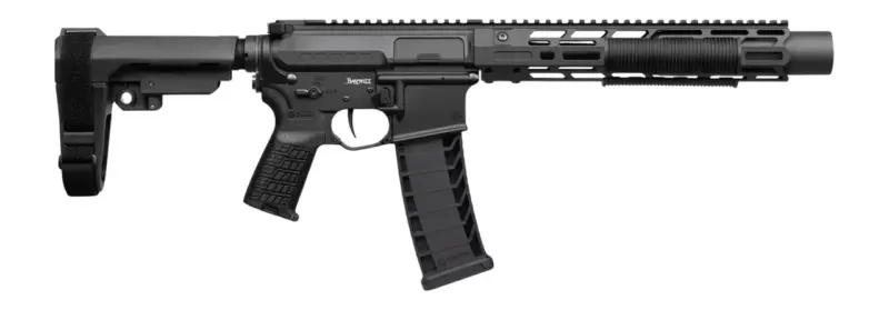 CMMG 94A68CD-AB Zeroed Banshee Mk4 9mm Luger 33+1 6.50" Black Nitride Threaded Barrel, Black Armor Cerakote Aluminum Receiver w/Picatinny Rail, M-LOK Handguard, Black Polymer CMMG RipBrace, CMMG Zeroe - CMMG