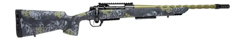 Horizon Firearms HRF-VE2-7PRC-22R Venatic 2 7mm PRC 22" Sage Green Spiral Fluted Threaded Barrel, Black DLC Receiver w/Picatinny Rail, Arca Rail Forend, Artic Moss Iota EKO X Carbon Fiber Stock