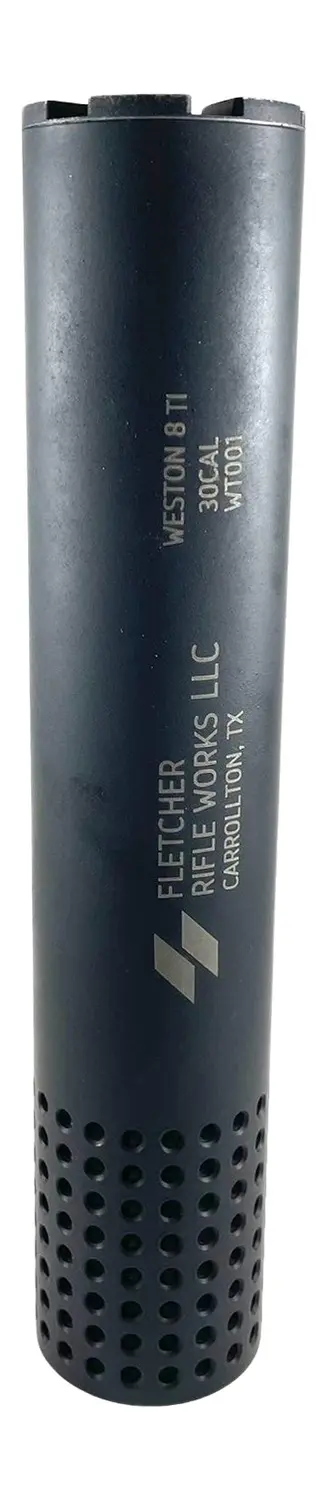 Fletcher Rifle Works WESTON8BLK Weston-8 30Cal 1.62" Black Stainless Steel 1.375"x24