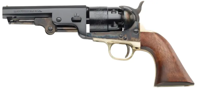 Pietta PF51CH44512 1851 Navy Yank Sheriff 44 Cal 6 Shot 4.88" Blued Octagonal Steel Barrel Cylinder, Color Case Hardened Frame, Walnut Grip