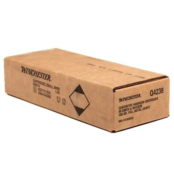Winchester USA Handgun Ammunition .40 S 180 gr FMJ 1020 fps 500/ct