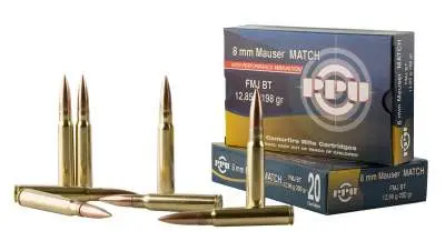 Prvi PPU 8mm Mauser Ammunition PP8F 198 Grain Full Metal Jacket 20 rounds