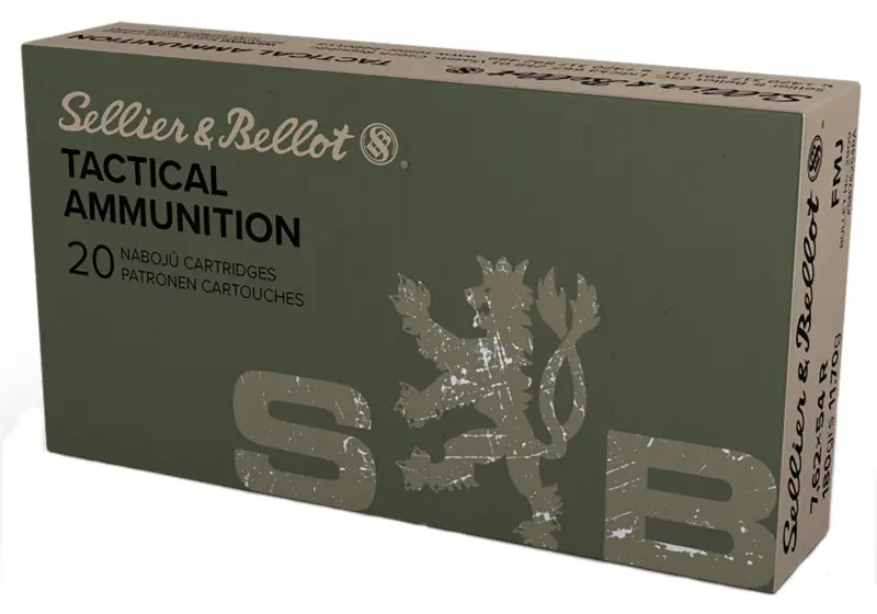 Sellier Bellot SB76254RA Rifle 7.62x54mmR 180gr Full Metal Jacket 20 Per Box/20 Case