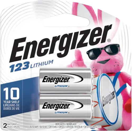ENERGIZER LITHIUM BATTERIES - CR123A 2-PACK