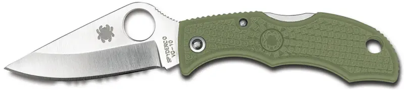 Spyderco LFGP3 Ladybug 3 1.94" Folding Clip Point Plain VG-10 SS Blade Foliage Green FRN Handle