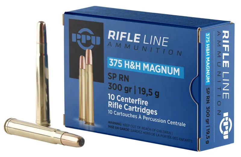 PPU PP375S Standard Rifle 375H 300gr Soft Point Round Nose 10 Per Box/20 Case