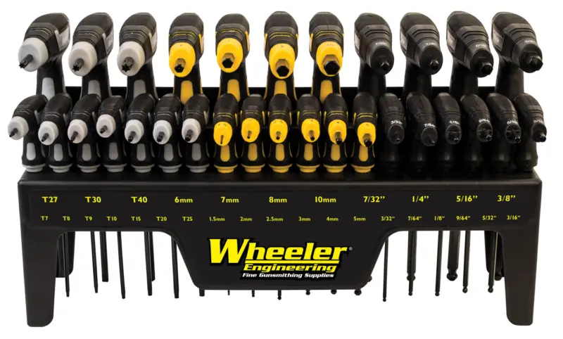 Wheeler 1081957 SAE/Metric Hex Torx P-Handle Set Black Rubber Handle 30 Pieces
