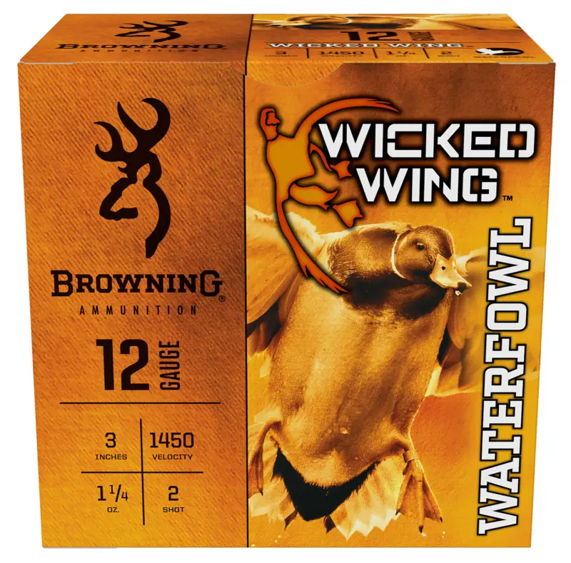 Browning Ammo B193421232 Wicked Wing 12Gauge 3" 1 1/4oz 2Shot 25 Per Box/10 Case