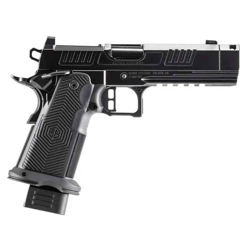 Alpha Foxtrot AF1911-ROMULUS Handgun 9mm Luger 20rd Magazines(5) 4.25'' Threaded Comp Barrel Black polished DLC