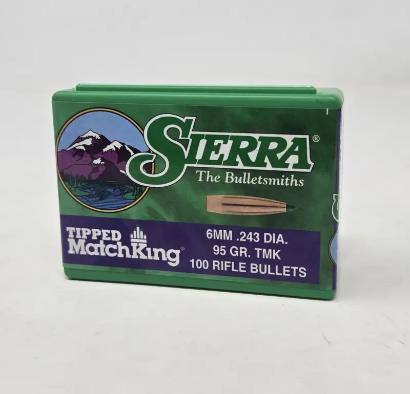 Sierra 6mm (.243 Dia) Reloading Bullets Tipped Matchking SRAA7295 95 Grain Ballistic Tip 100 Pieces