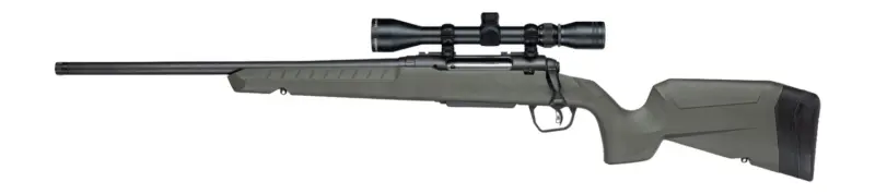 Savage Arms 33186 XP 243 Win 4+1 20" Matte Black Carbon Steel Threaded Barrel Drilled Tapped Receiver, OD Green Synthetic Fixed w/Pistol Grip Stock, 3-9x40mm Duplex Scope, Left Hand