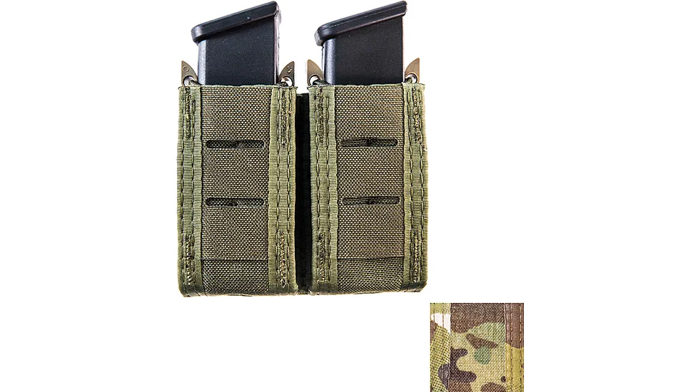 HIGH SPEED GEAR DUTY DOUBLE PISTOL TACO MULTICAM SLEEK FRONT CONCEALAD BUNGEE HOLDS PISTOL MAGS