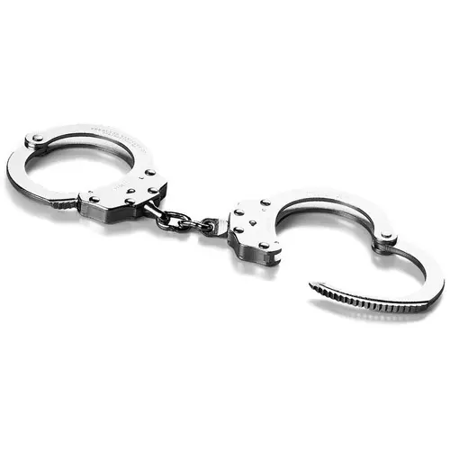 PEERLESS HANDCUFFS CHAIN LINK NICKEL FINISH MODEL 700C