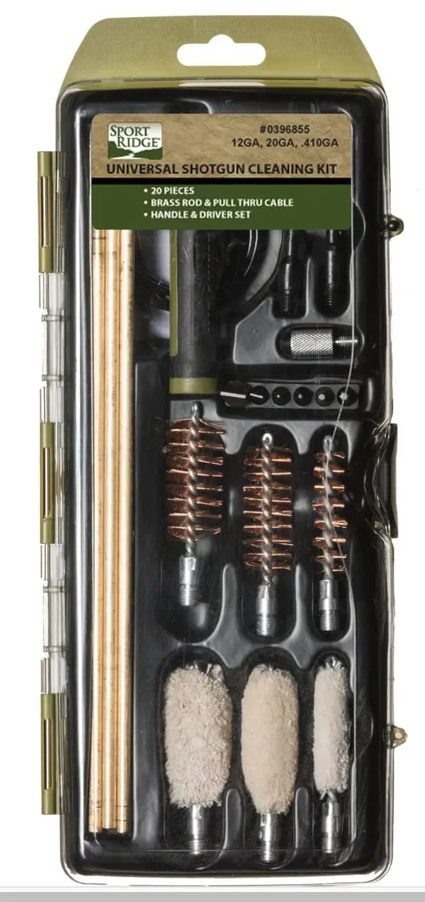 SPORT RIDGE UNIVERSAL SHOTGUN CLEANING KIT 20PC. WITH BRASS RODS HARD CASE (6/CASE)