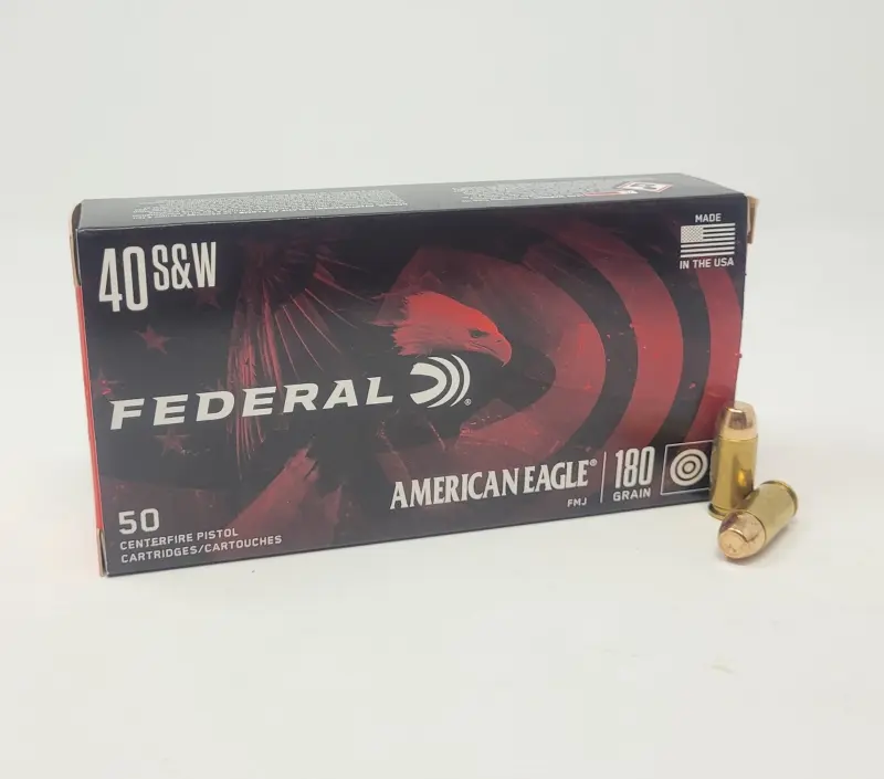 Federal 40 S Ammunition American Eagle AE40R1 180 Grain Full Metal Jacket 50 Rounds