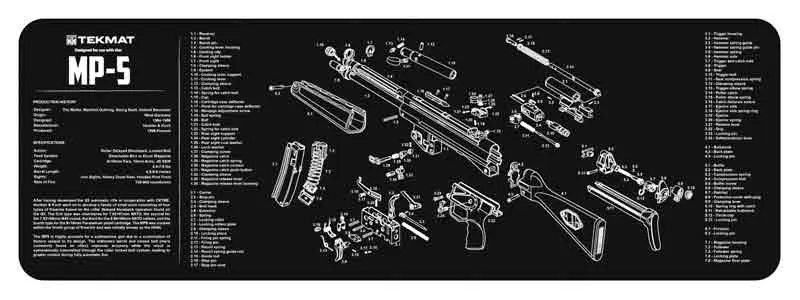 TEKMAT ARMORERS BENCH MAT - 12"X36" HECKLER KOCH MP5