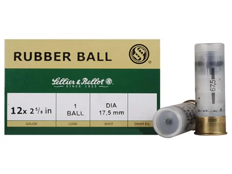 Sellier Bellot Shotgun Ammunition 12 ga 2 3/4" 1 ball Rubber 25/ct