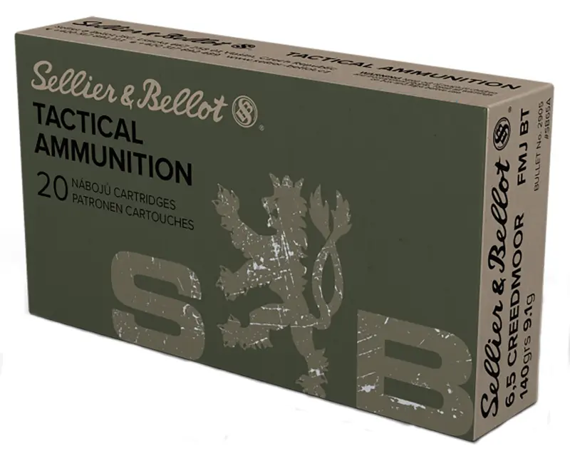 Sellier Bellot SB65A Rifle 6.5Creedmoor 140gr Full Metal Jacket Boat Tail 20 Per Box/25 Case