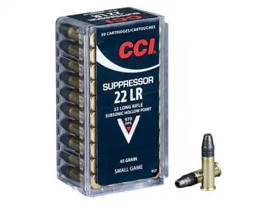 CCI 22LR Suppressor CCI0957 45 gr Lead Hollow Point 50 rounds
